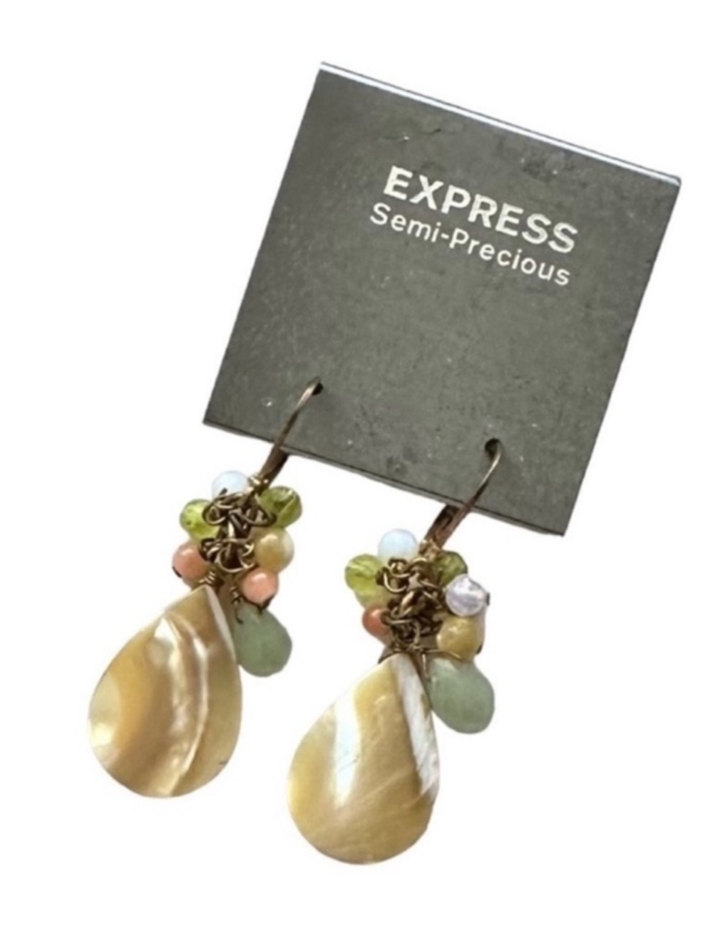 Express Semi Precious Stone and Beads Dangle Earrings